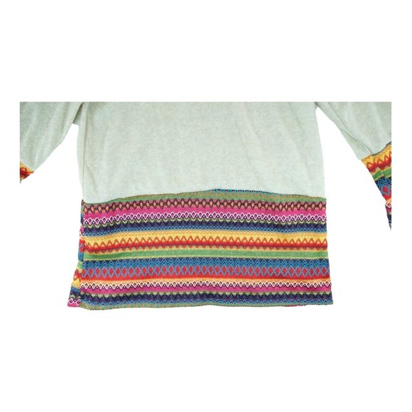 Now N' Forever Womens Sweater Tunic Poullover Turtle Neck Ivory/Multicolor 2XL - Picture 3 of 8